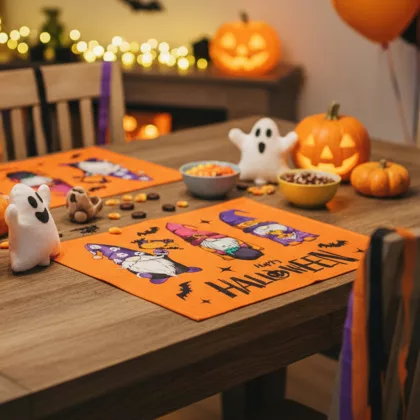   GLOBIZ 56597 Halloween-i dekoráció - tányéralátét - manós - 46 x 32,5 cm
