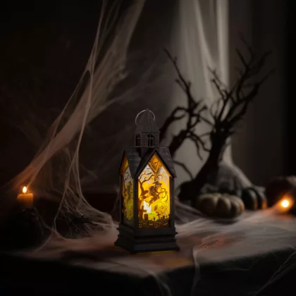 GLOBIZ 56600A Halloween-i világító dekoráció - boszorkány - sárga LED - 17,5 x 6,3 x 6,3 cm - 3 x LR44 GLOBIZ 56600A Halloween-i világító dekoráció - boszorkány - sárga LED - 17,5 x 6,3 x 6,3 cm - 3 x LR44
