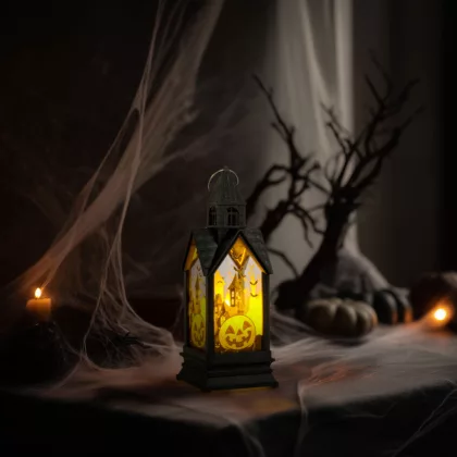 GLOBIZ 56600B Halloween-i világító dekoráció - tök - sárga LED - 17,5 x 6,3 x 6,3 cm - 3 x LR44 GLOBIZ 56600B Halloween-i világító dekoráció - tök - sárga LED - 17,5 x 6,3 x 6,3 cm - 3 x LR44