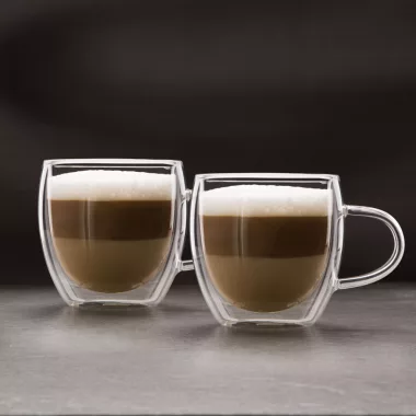 VOG UND ARTHS 57176B Duplafalú cappuccino üveg csésze - 250 ml - 2 db / csomag
