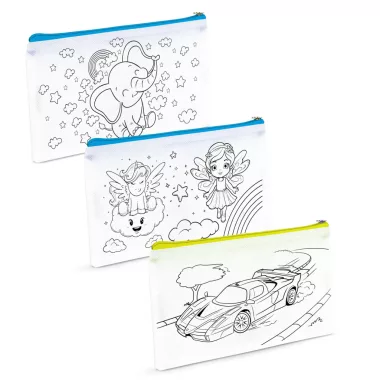GLOBIZ 57319A Színezhető tolltartó - 4 filccel - 21 x 12 cm - 3 féle GLOBIZ 57319A Színezhető tolltartó - 4 filccel - 21 x 12 cm - 3 féle
