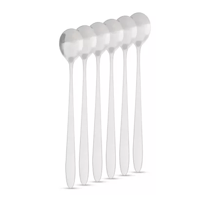 FAMILY 57578 Rozsdamentes acél kávéskanál / latte macchiato kanál - 186 x 30 mm - 6 db / csomag FAMILY 57578 Rozsdamentes acél kávéskanál / latte macchiato kanál - 186 x 30 mm - 6 db / csomag