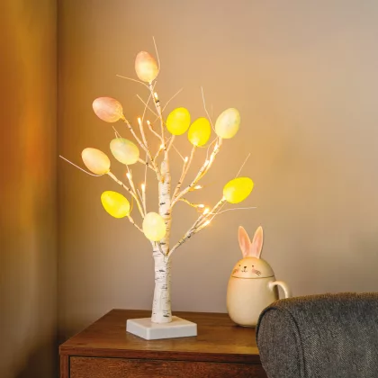   GARDEN OF EDEN 57945 Húsvéti tojás fa dekoráció - 10 tojás, 24 LED - 50 cm - 3 x AA