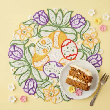 GLOBIZ 57976 Húsvéti hímzett alátét - Ø35 cm GLOBIZ 57976 Húsvéti hímzett alátét - Ø35 cm