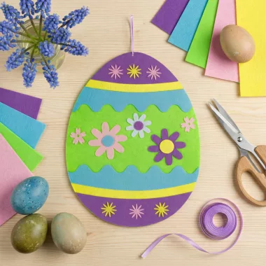 GLOBIZ 57980 Húsvéti filc függődísz - tojás - 38 cm x 28 cm - 3 féle