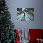   Family Decor 58017C LED-es fali kép - téli táj - 20 sárga LED - 30 x 40 cm
