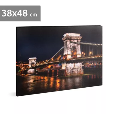 58018G LED-es fali kép - "Lánchíd" - 20 melegfehér LED - 38 x 48 cm