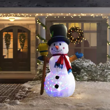 Family Christmas 58067D Felfújható hóember - 120 cm - IP44 - RGB színes LED - 220 - 240V