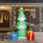   Family Christmas 58067E Felfújható karácsonyfa - 180 cm - IP44 - 12 fehér LED - 220 - 240V