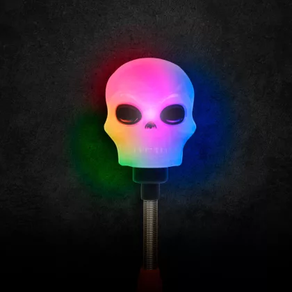 58112C Halloween-i LED lámpa - rugós koponya - elemes