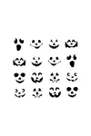 58131E Halloween-i fólia matrica szett - fekete tök arcok - 16 db / csomag 58131E Halloween-i fólia matrica szett - fekete tök arcok - 16 db / csomag