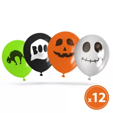 58141 Halloween-i lufi szett - 4 féle - 12 db / csomag 58141 Halloween-i lufi szett - 4 féle - 12 db / csomag