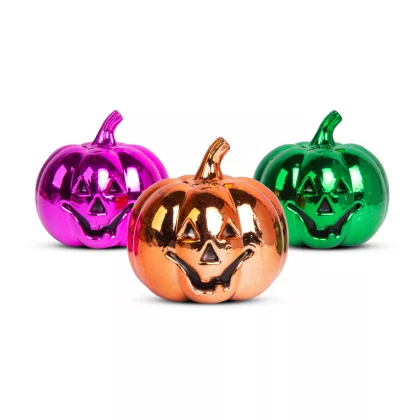 58180 Halloween-i tök dekoráció - fényes - 6 cm - 3 szín / csomag 58180 Halloween-i tök dekoráció - fényes - 6 cm - 3 szín / csomag