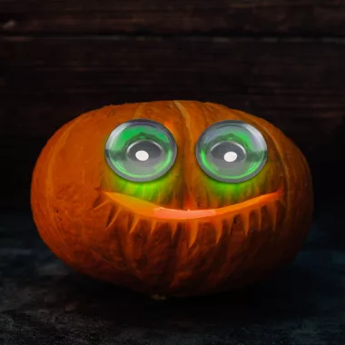 58195A Halloween-i ijesztő szempár - zöld LED-es - elemes