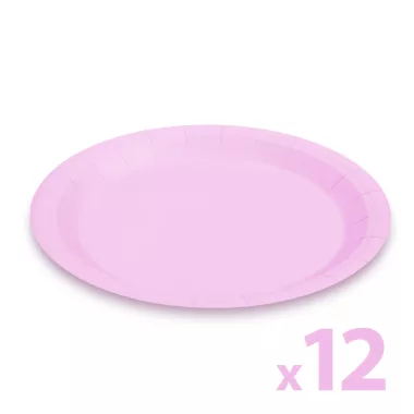 GLOBIZ 58235C Papírtányér szett - rózsaszín - 23 cm - 12 db / csomag GLOBIZ 58235C Papírtányér szett - rózsaszín - 23 cm - 12 db / csomag
