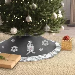   Family Christmas 58277C Karácsonyfa alá terítő - poliészter - 97 cm - szürke / ezüst