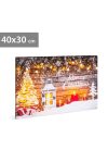 Family Christmas 58458 LED-es fali kép - "Merry Christmas" - 6+3 melegfehér LED - 40 x 30 cm