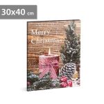   Family Christmas 58459 LED-es fali kép - "Merry Christmas" - 1 melegfehér LED - 40 x 30 cm