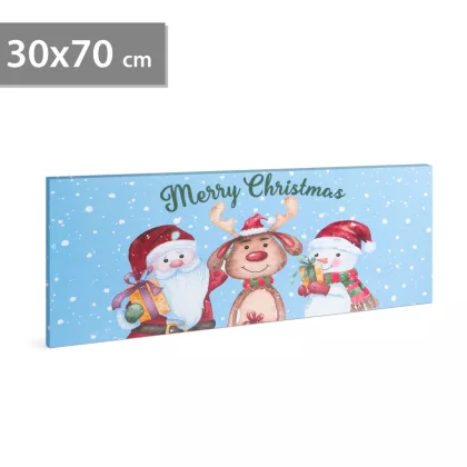   Family Christmas 58464 LED-es fali kép - "Merry Christmas" - 6 melegfehér LED - 70 x 30 cm