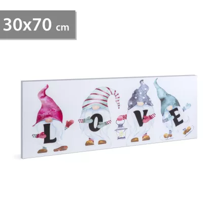   Family Decor 58477 LED-es fali kép - "LOVE" manók - 6 melegfehér LED - 70 x 30 cm