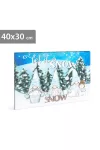 Family Decor 58479 LED-es fali kép - "Let it snow" manók - 20 hidegfehér LED - 40 x 30 cm