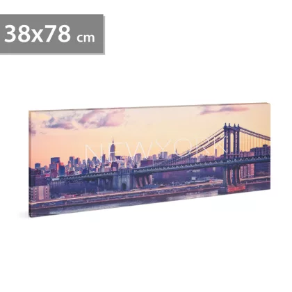   Family Decor 58484 LED-es fali kép - "NewYork" - 10 melegfehér LED - 38 x 78 cm