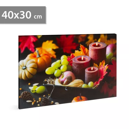   Family Decor 58501 LED-es fali kép - gyertyák - 3 melegfehér LED - 40 x 30 cm
