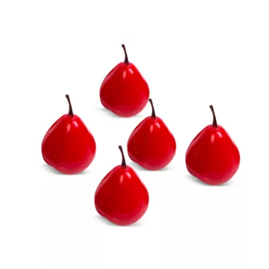 58550 Karácsonyi dekoráció - piros gyümölcs - 6 cm - 5 db / csomag