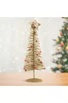 Family Christmas 58622B Karácsonyi, glitteres, fém karácsonyfa - 28 cm - arany