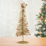 Family Christmas 58622B Karácsonyi, glitteres, fém karácsonyfa - 28 cm - arany
