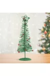 Family Christmas 58622D Karácsonyi, glitteres, fém karácsonyfa - 28 cm - zöld