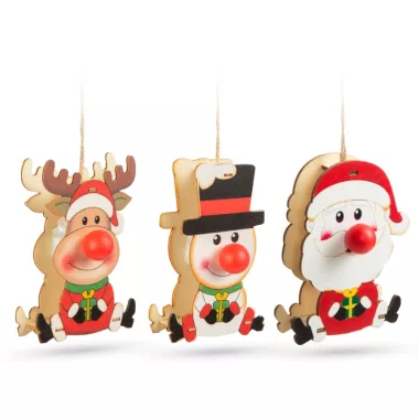 Family Christmas 58660 LED-es karácsonyfadísz, elemes, fa, akasztható - 3 féle