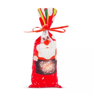 58727A Karácsonyi italos üveg dekor szalaggal - mikulás - poliészter - 32 x 12,5 cm 58727A Karácsonyi italos üveg dekor szalaggal - mikulás - poliészter - 32 x 12,5 cm