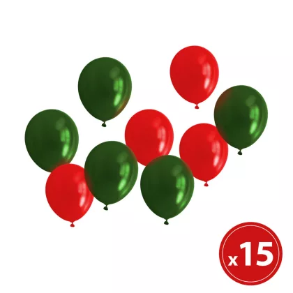 58751 Lufi szett - piros-zöld, metálos - 15 db / csomag 58751 Lufi szett - piros-zöld, metálos - 15 db / csomag