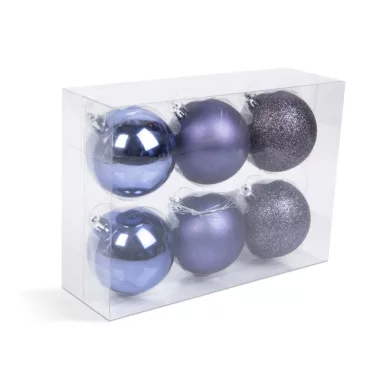 58773D Karácsonyfadísz szett - gömbdísz - lila - 6 cm - 6 db / szett 58773D Karácsonyfadísz szett - gömbdísz - lila - 6 cm - 6 db / szett