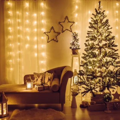 Family Decor 58901A LED-es fényfüggöny - 4,2 m - melegfehér 200 LED
