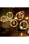 58918 LED-es fényfüggöny - mikulás - 1,8 x 0,5 m - 125 melegfehér LED
