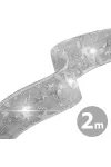 FAMILY 58933C Karácsonyi LED-es szalag - ezüst - 2 m x 5 cm - 2 x AA