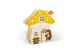GLOBIZ 59012A Világító dekoráció - gomba ház sünivel - 15 x 16 x 5 cm - fából