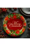 GLOBIZ 59718A Karácsonyi kínálótál - műanyag - "Merry Christmas" - 37,5 cm