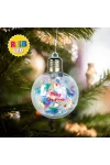 GLOBIZ 59747B Karácsonyi LED-es gömb - RGB LED - átlátszó - műanyag - 8 cm - 3 x LR44