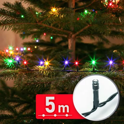 PHENOM 59766 Fényfüzér - 5 m - színes - 100 LED - 220-240V - 6W - zöld kábel PHENOM 59766 Fényfüzér - 5 m - színes - 100 LED - 220-240V - 6W - zöld kábel