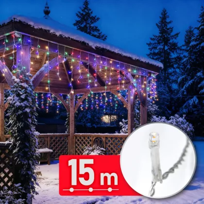   PHENOM 59770 Fényfüzér függöny - 15 m - 600 LED - 220-240V - 6W - átlátszó kábel
