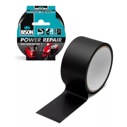   B12513 BISON Power Repair szöveterősített ragasztószalag - fekete - 10 m