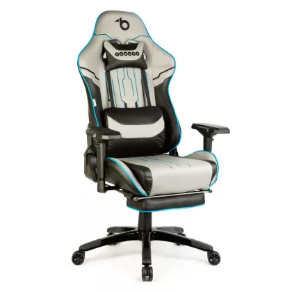 BEMADA BMD1118A Gamer szék párnával - szürke/fekete/kék - 84 x 52 / 48 x 50 cm BEMADA BMD1118A Gamer szék párnával - szürke/fekete/kék - 84 x 52 / 48 x 50 cm