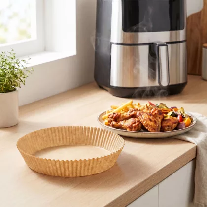 BEWELLO BW1020C Air fryer sütőpapír - olaj nélküli sütőhöz - kör - 20 cm - 50 db / csomag BEWELLO BW1020C Air fryer sütőpapír - olaj nélküli sütőhöz - kör - 20 cm - 50 db / csomag