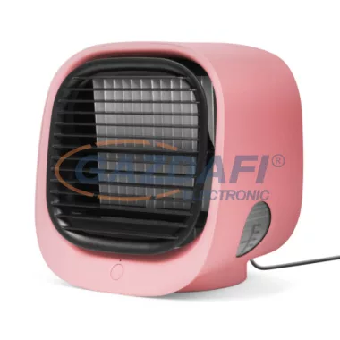 BEWELLO BW2009PK Hordozható USB mini léghűtő ventilátor, rózsaszín színben