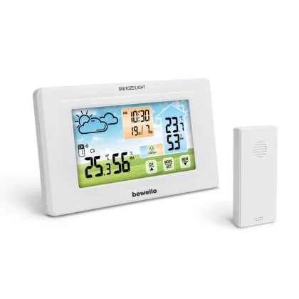 BW2070 Digitális hőmérő és ébresztőóra - kültéri / beltéri - USB-s, elemes - fehér BW2070 Digitális hőmérő és ébresztőóra - kültéri / beltéri - USB-s, elemes - fehér