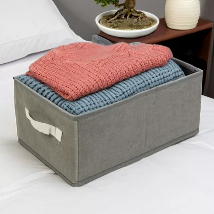 BEWELLO BW2077 Szövet tárolódoboz - 38,5 x 24 x 16,5 cm - szürke BEWELLO BW2077 Szövet tárolódoboz - 38,5 x 24 x 16,5 cm - szürke