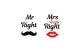 GLOBIZ DA00282A Konyhai kötény - "Mr. Right" felirattal - 80 x 70 cm - 200 gsm